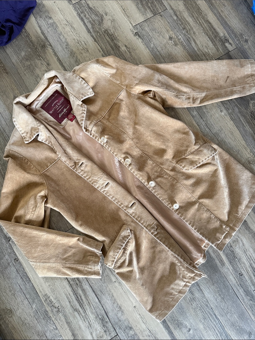 Vintage Eddie Bauer Genuine Suede Leather Jacket | Women’s M Tall | Suede